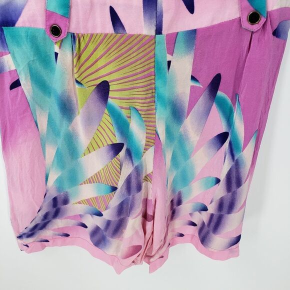 YUMI KIM women's XS pink abstract silk romper - Picture 3 of 7